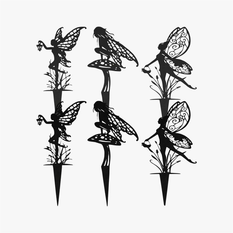 Garkup Decorative Garden Stakes, Fairy Garden Statues for Home and Garden (6) - Image 1